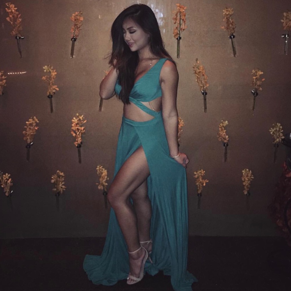 Emerald Double Slit Maxi Dress | Hot Miami styles